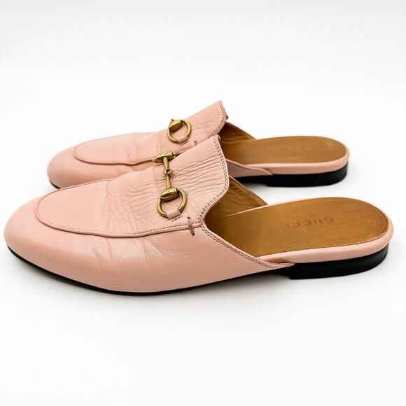 Gucci Pink Leather Flats with Horsebit Detail - Picture 5 of 15